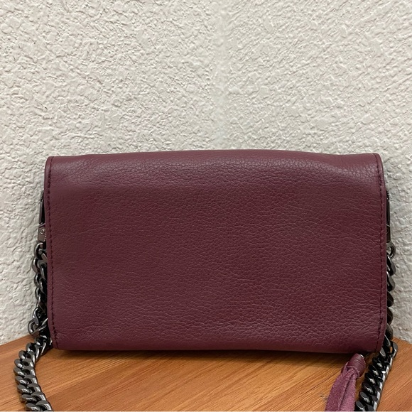 AIMEE KESTENBERG Delancey Wallet on A Chain In Oxblood Leather Chain Wallet - Picture 6 of 16